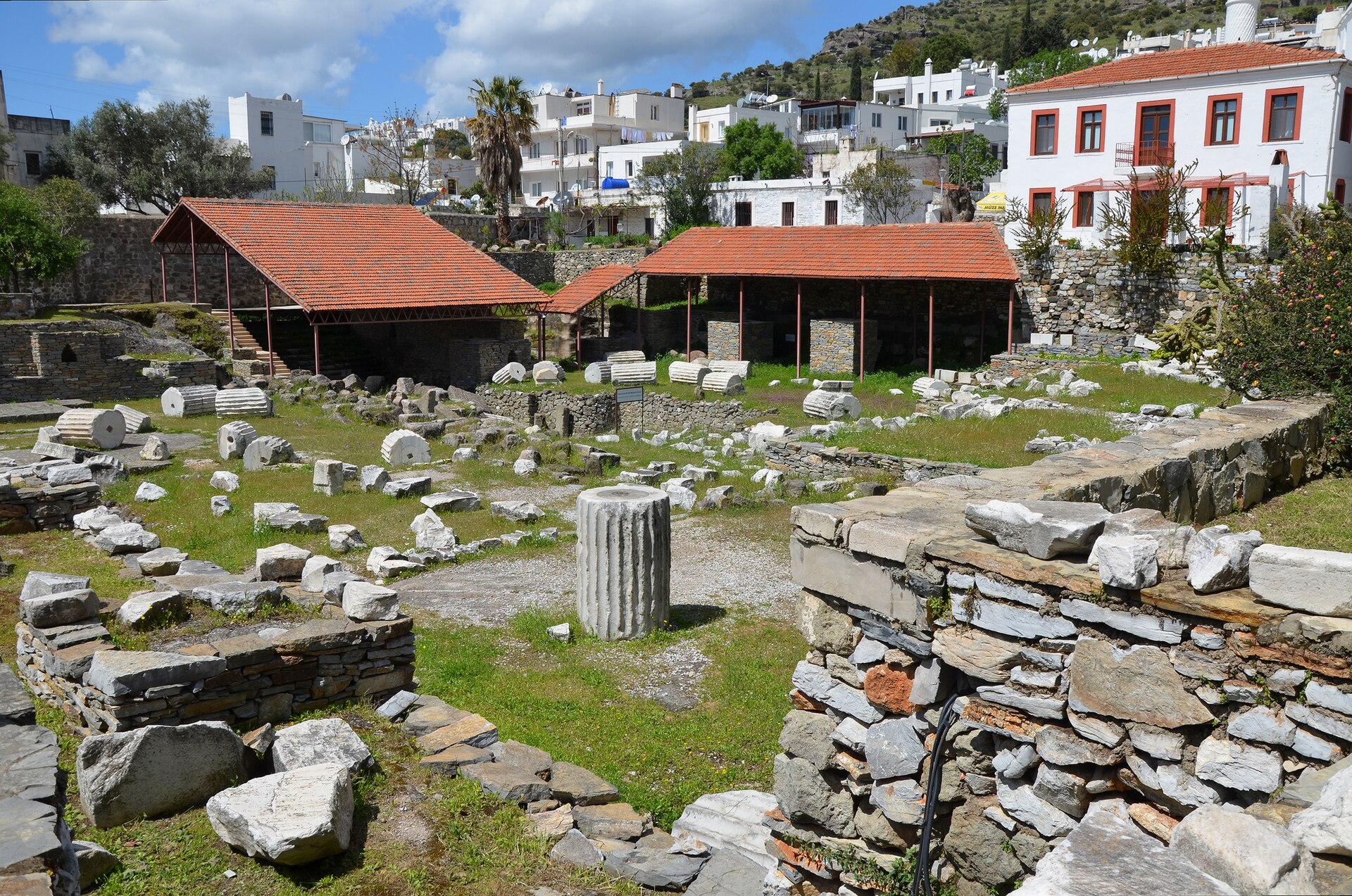 Ancient Mausoleum at Halicarnassus ruins in Bodrum